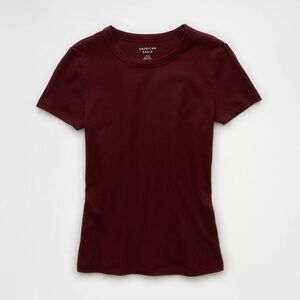 NWT American Eagle Maroon Ribbed Baby Tee size S